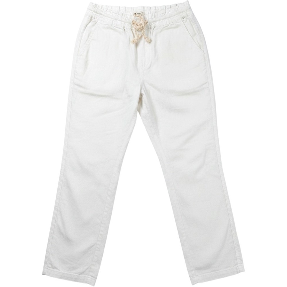 Roxy Oceanside Linen Blend Pants Smocked Waist Drawstring White XL Womens